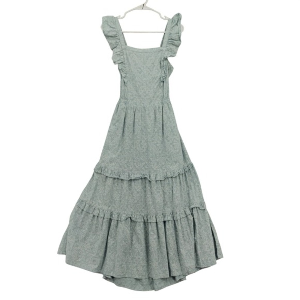 Universal Thread Cottagecore Floral‎ Tiered Maxi Dress Womens Medium Mint Cutout